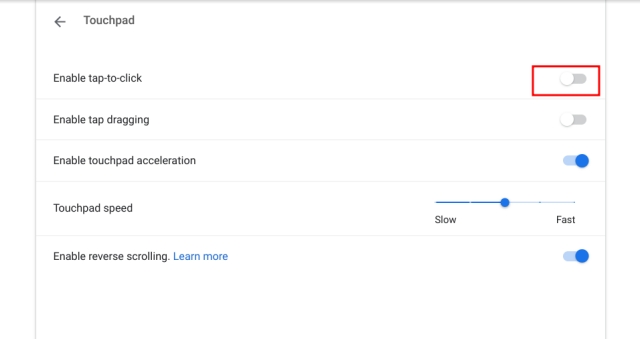 మీ Chromebookలో ట్యాప్-టు-క్లిక్ని నిలిపివేయండి